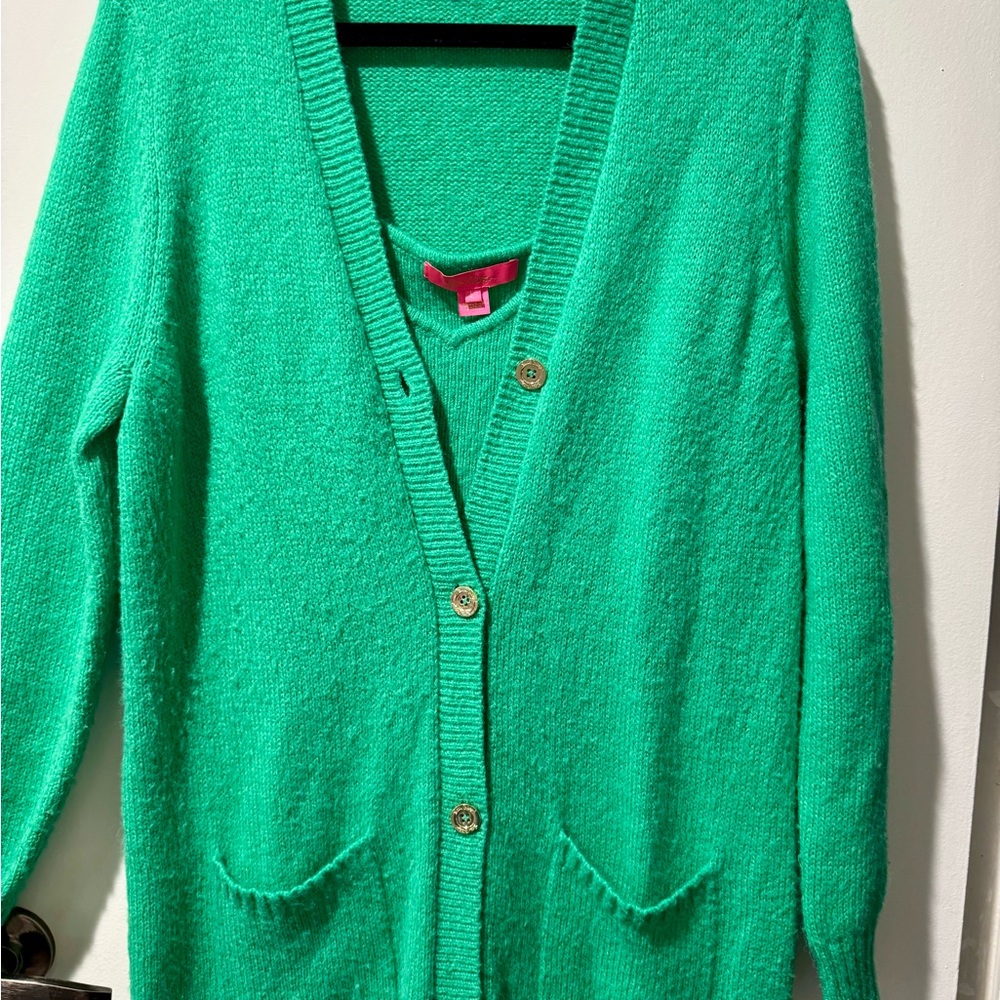 Lilly Pulitzer Green Knit Cardigan Sweater